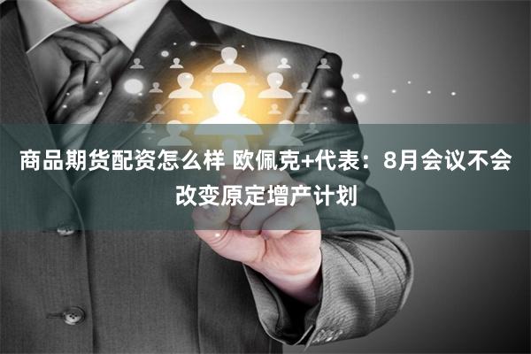 商品期货配资怎么样 欧佩克+代表：8月会议不会改变原定增产计划